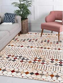 Digitally Printed Non-Slip Washable Runner And Area Rug Living Room Carpet, Modern Design | Modern, Scandinavian, Bohemian And Classic Styles | 100% Polyester - Multicolor - View 6