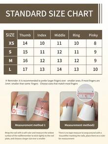 10pcs Press On Nails Silvery Black French Grid Nail Supplies Nails Press On Short Nail Fake Nails Artificial Nails Kit Includes 1sheet Adhesive Tabs &1 Pc Mini File Nail - Multicolor - View 6