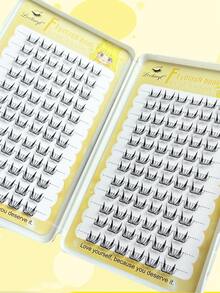 Lvcheryl 144Pcs Glue-Free Eyelashes Book Korean Style Girl Group Large Capacity Eyelash Book Natural Beginner Single Cluster Lazy Fake Eyelashes Trilogy Segmented - C - View 6