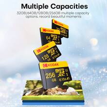 Kodak Micro SD Card U3 V30 Class10 16GB/32GB/64GB/128GB/256GB High Speed Storage Card With Adapter For Camera, DSLR, Surveillance, Car, Phone - View 8