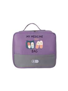 Portable "My Medicine Bag" Pill Pattern Medical Pouch, Compact First Aid Kit, Convenient Medical Storage Bag For Travel & Home Use, Small Medicine Bag, Emergency Pack, Multiple Colors Available, Essential Medical Accessory For Health-Conscious People, Daily Health Management Organizer - Multicolor - View 24