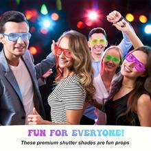 6/12pcs Shutter Frame Glasses, Colorful 80s And 90s Party Accessories, Birthday Party Supplies, Colorful Holiday Novelties, Plastic, No Power Required, Costume Party Glasses, Lensless Party Decoration Glasses, Random Color - View 1