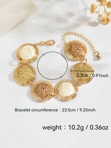 1pc Bohemian Vacation Style Round Bead Woven Bracelet, Suitable For Women's Daily Wear, Vacation And Travel, Atmospheric Accessory - Mixed Coffee - View 2