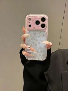 Funda con estampado floral pequeño en azul claro compatible con Apple 17 Air/16 Pro Max, 15 Plus, pantalla de vista amplia, 14 13. - Rosa - Ver 4