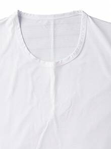 Norcotton Men's Mesh Sleeveless Tank Top, Stretchy Sports Top, Fitness Casual Versatile Tank - White - View 2