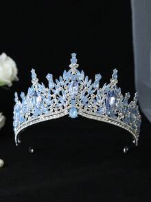 1 pieza Corona nupcial con cristales, accesorio de reina y princesa, adecuado para baile, fiesta, concurso de belleza, cumpleaños - Multicolor - Ver 9