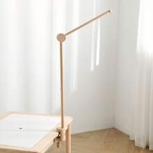Minimalist Natural Wood Style Baby Hanging Ornament Stand, Adjustable Clamp Base, Fits Different Thickness Installation Surfaces, Stable And Durable, Lightweight And Portable, Suitable For Crib/Playpen/Children's Room Multiple Scenes - Wood Color - View 11