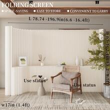 Room Divider,Bedroom,Room Divider With Shelf, Multifunctional Partition Wall, Kraft Paper, No Assembly Required Ideal For Offices, Living Rooms, Bedrooms, Beauty Salons, And Storefronts - trắng - Xem 4