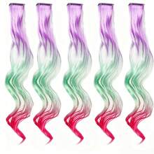 5pcs Long Curl Hair Roller Set With Synthetic Hair Extensions, Suitable For Dyed And Permed Hair - Multicolor - View 13