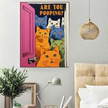 DIY 5D Open Door Cat Diamond Painting Kit, Full Round Diamond Painting, Home Decor Handmade Gift - View 10
