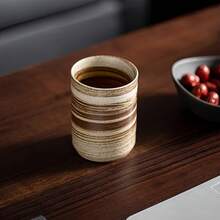300ml High-Aesthetic Ceramic Coffee Cup, Straight-Body Tea Cup Water Cup Tumbler, Vintage Coffee Cup, Minimalist Premium, Comfortable Grip, Rounded Rim, Creative Hotel Homestay Mouthwash Cup Tableware Coarse Ceramic Tea Water Cup - Multicolor - View 8