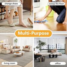 360 Degree Rotating Low Chair - Equipped With Thick Foam Cushion, Suitable For Home Cleaning, Garage Repair, Workspace Cleaning And Outdoor Office (White Model). Suitable For Nail Salons, Foot Massage Parlors And - Multicolor - View 4
