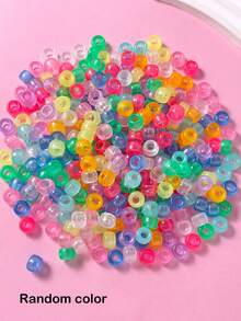 100 Packs Of Stylish Luminous Big Hole Pony Beads Pony Beads With Various Dreadlocks (random Color) - Multicolor - View 6