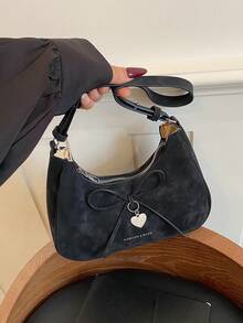 Tas Tangan Pita Terbaru untuk Wanita, Tas Bahu Serbaguna yang Modis - Hitam - View 5