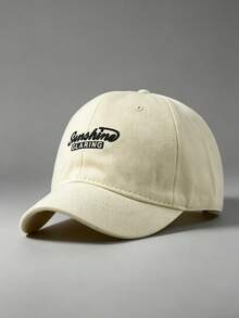 1 pieza Gorra de béisbol de visera corta con letras bordadas, diseño ajustable, adecuada para actividades al aire libre, viajes y correr - multicolor - Ver 12