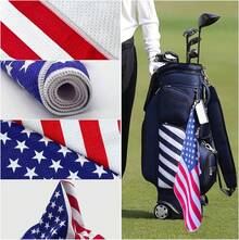 Classic Red White Blue American Flag Print Golf Towel Waffle Weave Microfiber Absorbent Quick Dry Soft Fabric For Golf Bag And Outdoor Course Cleaning Nice Holiday Gift For Golf Enthusiast For Back To School Halloween Christmas New Year - Multicolor - View 5