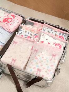 3件/18件/24件可選數量與尺寸 磨砂透明拉鍊衣物收納袋，適用嬰兒房、旅行洗衣收納、耐用嬰兒衣物整理袋，居家與旅行行李分類必備，適合生日派對與喬遷慶祝禮物 - 彩色 - 查看 4