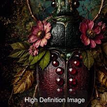 1pc Framed/Unframed Gothic Style Botanical Floral Beetle Pomegranate Canvas Poster, Dark Academia Floral Insect Wall Art Print, Minimalist Entryway/Entrance Aesthetic Decor Scroll Painting, Suitable For Dorm, Living Room, Bedroom Modern Home Decor - A - View 9