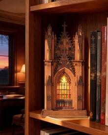 Robotime Rolife 3D Puzzle Twin Towers Cathedral, Wooden Puzzle For Adults, 111-Piece Model Kit, 2 Hours Assembly Time, Collectible Home Decor - TGA01 - View 8
