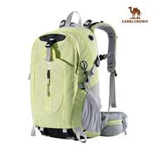 CAMEL CROWN Outdoor professional mountaineering bag men's backpack travel large capacity backpack women's hiking sports climbing schoolbag - 抹茶綠 - 查看 3