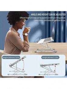 Portable Laptop Stand Aluminum Foldable Stand For Macbook Foldable Computer PC Tablet Support Notebook Stand Table Laptop Holder - Silver - View 9