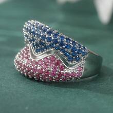 An Exquisite And Luxurious Women's Ring, A Fashionable Jewelry Accessory, Suitable For Wearing On Various Occasions, And A Perfect Gift For Any Holiday. - Silver - View 3