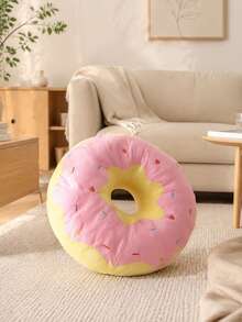 Cuscino decorativo a forma di ciambella rosa 30cm/40cm, stampa digitale 3D, morbido e confortevole, cuscino divertente a forma di cibo, leggero, adatto per divano, sedia, pavimento - Multicolore - Visualizzare 2