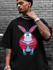 T-shirts i stora storlekar för män - Svart - Visa 2