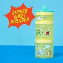 Whiskware Stackable Snack Containers For Kids And Toddlers, 3 Stackable Snack Cups For School And Travel, Teal/Yellow - ColorJ - 查看 5