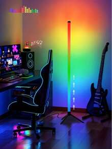 1 pieza Tubo de luz LED RGB de colores, lámpara de atmósfera romántica, lámpara de pie RGB con control remoto y atenuación, incluye cable USB, adecuada para reuniones en el hogar y decoración festiva - RGB - Ver 3