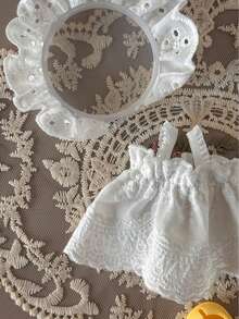 17cm Doll Set, White Lace Camisole Dress With Headscarf, DIY Doll Clothes And Accessories, Suitable For The Monsters - Matching Set (skirt + Headscarf + Bag + Shoes) - View 6