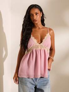 Camiseta de tirantes tejida para vacaciones de primavera/verano - Rosa Pálido - Ver 8