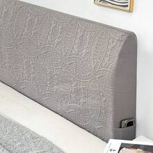 1pc Solid Color Skin-Friendly Washable Headboard Cover, Embossed Craft, Waterproof Stain-Resistant Dirt-Proof, Flat Headboard Cover, 1pc, Headboard Cover, Easy To Clean, Simple And Elegant Bedside Cover, Convenient For Year-Round Use - Light Grey - View 10