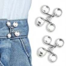 2/4/6/8Sets Nail-Free Metal Jeans Button Snaps Detachable Pants Clips Buttons Pins DIY Waist Tightener Clothing Buckles Sewing Tools - Multicolor - View 30