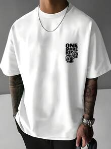 Neues bedrucktes Herren-Kurzarm-Mode-T-Shirt, ein Must-Have für Ausflüge und Dates, "ONE MORE REP," schlicht, vielseitig, klassischer amerikanischer Stil Kurzarm-T-Shirt. - Weiss - Übersicht 2