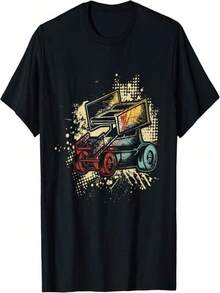 Camiseta Retro Vintage para Fanáticos del Automovilismo y Carreras de Pista de Tierra - Negro - Ver 1