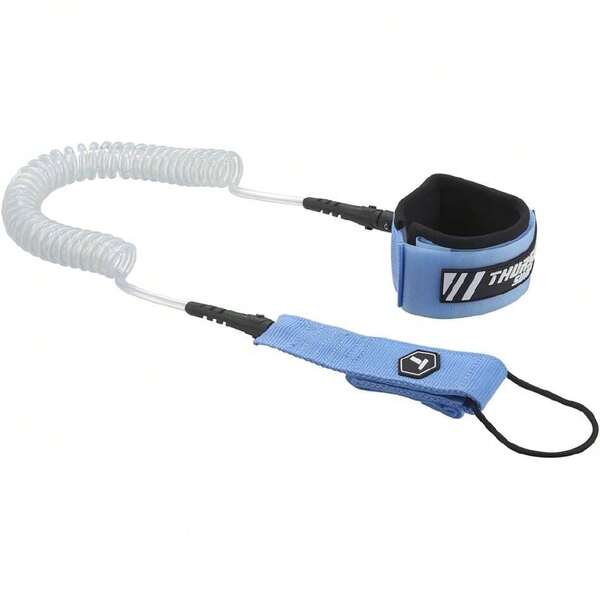 Correa enrollada de acero inoxidable premium 10 pies – 7mm, doble eslabón giratorio de acero inoxidable, antióxido, puño acolchado de neopreno cómodo, correa SUP ligera,45643313