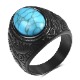 Anillo negro-piedra azul