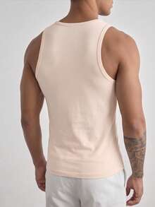 GRDR Men's Solid Color Sleeveless Vest, Suitable For Sports, Casual And Leisure - Apricot - View 5