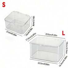 1pc Transparent Storage Box With Lid, Large Capacity Desktop Organizer, Suitable For Medicine, Cosmetics, Jewelry Storage, Multi-Functional Flip Lid Storage Box, Suitable For Hospital, School, Dorm, Office, Home, Home Organization Essential - Clear - View 10