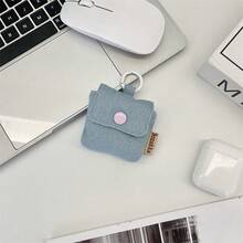 Mini estuche protector de auriculares de mezclilla, monedero, bolsa de almacenamiento de auriculares portátil con tapa abatible, bolsa de auriculares Bluetooth de carcasa blanda - Multicolor - Ver 13