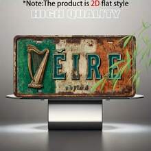2D Flat Vintage Irish Metal Wall Decor | Rustic Green And "VEIRE" Sign, Perfect For Home, Porch, Patio, Garden, Garage, Cafe, Office - Perfect Gift, Decorative Metal Plaque, Metal Wall Art Decor, Great For Room Decoration - A - View 1