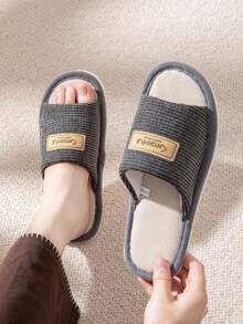 Men's Indoor Slippers, Spring/Autumn Comfortable Floor Lightweight Non-Slip Breathable Open Toe Slippers, Home Shoes, Couple Style, Suitable For All Seasons - Grey - View 5