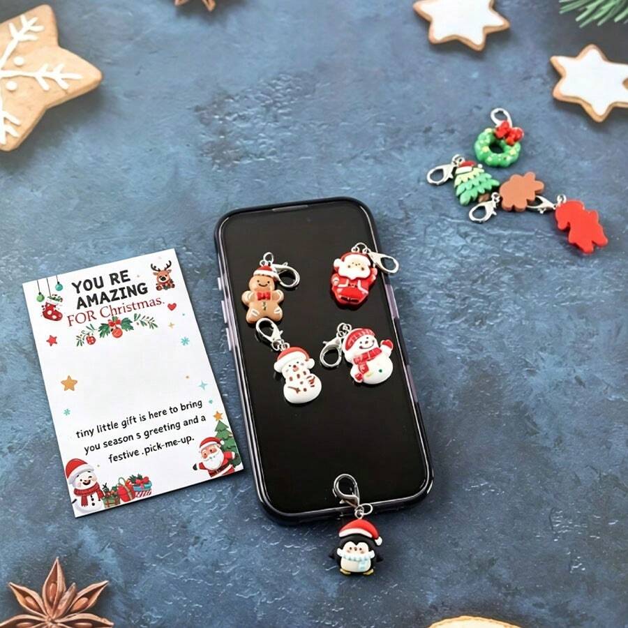 2pcs/Set 20pcs/10sets Juego de Llaveros de Resina Navideños Lindos con Tarjeta de Felicitación de Abrazo Navideño, Adecuado para Decoración, Regalo de Navidad, Regalo de Año Nuevo, Regalo de Fiesta, Regalo Navideño Familiar, Regalo de Fiesta Navideña, Accesorio Estacional, Regalo de Vacaciones, Diseño de Vacaciones, Encanto Juguetón, Material Duradero, Accesorio Ligero, Llavero Decorativo, Diseño de Pan de Jengibre, Regalo para Dar, Fiesta - Multicolor - Ver 1