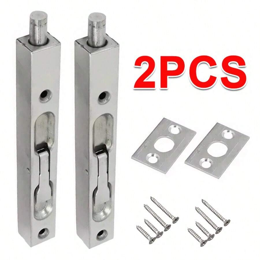 2 Packs 6" Door Bolt Lock Flush Bolt Latch Lock Concealed Door Security - A - View 1