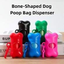1pc Plain Pet Poopbag & 1pc Bone Shaped Poopbag Storage Box For Outdoor - View 2