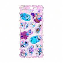 Pegatinas 3D con brillos en forma de conejo lindo, gatito, botella de agua y estrella, divertido intercambio de pegatinas - Multicolor - Ver 24