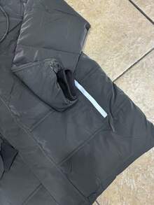 Men's Parka Style Jacket, Cold Weather Coat - Black and White - View 3