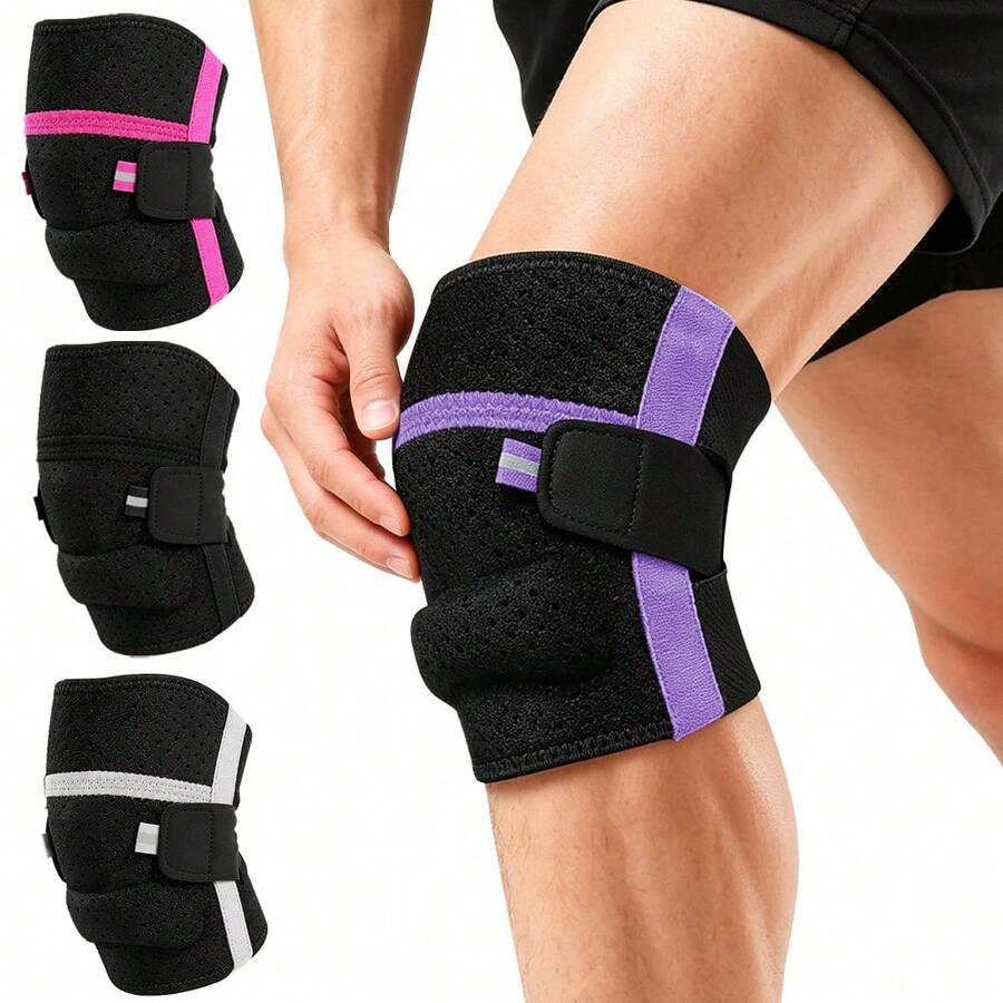 1pc Knee Brace With Side Stabilizers For Women And Men, Compression Knee Support With Patella Gel Pads - Multicolor - View 1