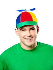 1/3/6pcs D EXCEED Propeller Baseball Cap, Fashion Cartoon Hat, Unisex, Party Costume Accessory, Fun Style, Travel Beach Vacation Supplies - Green - View 3